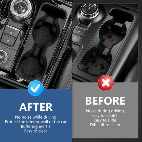 Ford Explorer Cup Holder Inserts Non Slip Silicone Center Console Protector Organizer To Prevent Spills And Scratches No Mess For 2020 2021 2022 2023 2024 Interior Accessories with before and after comparison