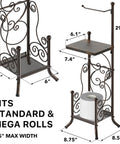 English Style Toilet Paper Stand With Shelf In Bronze Finish Free Standing No Tools Needed Holds Up To 4 Rolls Standard Double Mega