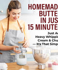 Effortless Hand Crank Butter Churner Fits Classic Mason Jars For Rustic Kitchen Vibes and Making Real Homemade Sweet Cream That The Whole Family Totally Freaks Out Over Daily in use with heavy whipping cream.