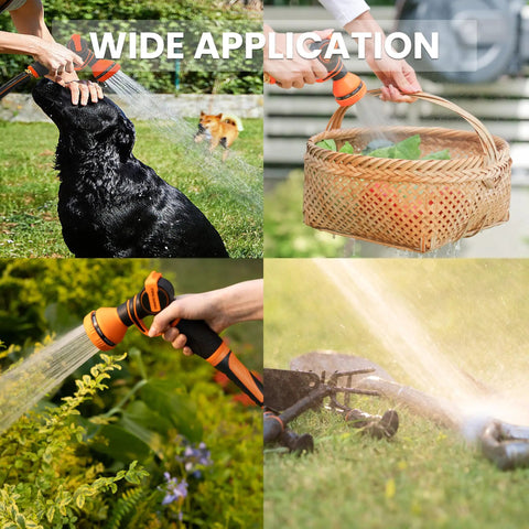 Heavy Duty Garden Hose 6 Feet Long 5/8 Inch Hybrid Water Hose being used for pet washing, watering plants, and outdoor tasks.