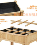 Raised Garden Bed With Grow Grid, 36 Inch High By 25 Inch Wide By 37 Inch Long, Eight Pocket Herb Planter with removable grid