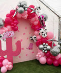Pink Cow Print Balloons Party Kit 67 Piece Set For Birthday Baby Shower Rodeo Farm Party Decorations arch with pink balloons