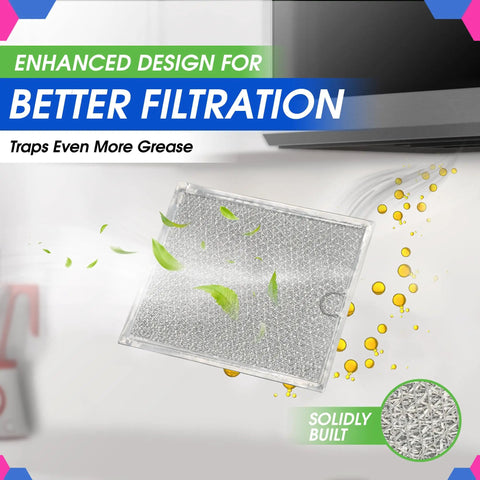Over The Range Microwave Vent Filter Replacement 9 X 7.72 Inch Aluminum Mesh Grease Screen Hood Vent Filter 2 Pack Traps Grease And Odors While Keeping Airflow Strong