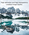 Transparent phone screen outline over mountain lake, representing clarity of Two Pack 3D Screen Protector For Motorola Edge 2025 And Two Pack Camera Lens Tempered Glass Protector With 9H Hardness Anti Fingerprint No Air Bubbles Easy Installation Case Friendly.