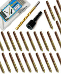 25 Pack 1/4-20 X 2 Inch Hanger Bolts With Rust Proof Zinc Finish Includes Steel Driver And HSS Drill Bit Heavy Gauge Double Ended Screws