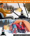 Portable Propane Golf Cart Heater With Cup Holder And Cylinder Base 2 In 1 Outdoor Space Heater For Tents Camping
