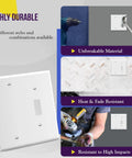 Combination Toggle Switch And Blank Wall Plate 2-Gang Light Switch Cover 4.5 By 4.57 Inches White Built Tough Polycarbonate