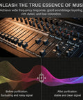 Image of audio mixer showing channel faders, illustrating fluctuating versus stable signals for Absolute Next Level Ac88 Power Conditioner For Home Theater And Studio Gear Noise Eliminator Filters Video Static And EMI Interference Runs Like Butter Daily.