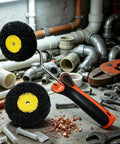 Drywall Corner Roller Set With Heavy Duty Frame and Dual Roller Heads glides smooth over angles, featuring dual nylon heads.