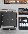 Metal Storage Cabinets 36 Inch Locking Cabinet With Doors And Adjustable Shelves For Home Office Kitchen And Garage Black Steel Utility Tool Cabinet Durable Tough As Nails Scratch Resistant And Easy To Clean For Heavy Duty Use