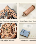 Dope Retro Wooden Pendulum Clock Kit for Adults 12 Inch DIY 3D Puzzle Mechanical Building Model for Wall Silent Quartz Movement Victorian Style Home Decor Gift Idea, wood parts