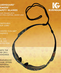 Nemesis V30 Safety Glasses With Smoke Anti Fog Lenses, Camo Frame, lightweight wraparound design shown on orange background