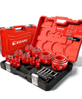 EZARC 30pcs Bi-Metal Hole Saw Kit with 8% Cobalt Cuts Multi-Materials Like A Pro From 3 4 Inch To 4 1 2 Inch Heavy Duty Drilling Tools For Wood Steel And Metal open case