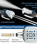 4X High Pressure Handheld Showerhead With 10 Spray Modes And Built-In Chlorine Filter featuring dual power wash