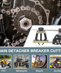 All In One Roller Chain Tools Kit For 25 To 60 Chain Sizes Detacher Breaker Cutter Puller Holder And Connector in use