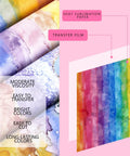 Rainbow Watercolor Sublimation Transfer Paper Kit With 12 Sheets 12x10 Inches Gradient Color Transfer Sheets For DIY Crafts