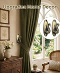 Totally Rad Vintage Swan Wall Hooks 4 Pack Bronze Coat Hooks Cottagecore Bath Home Decor, decorative swan hooks holding curtains.