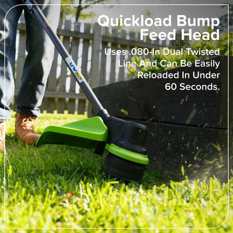 No Wiring Worries 24v Cordless String Trimmer Equipped With Brushless Motor And Fifteen Inch Wide Cutting Deck Bump Feed Quick Spool