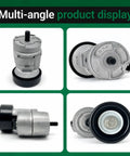 Multi-angle views of Beefy Serpentine Belt Tensioner Kit with Belt and Idler Pulley for Hyundai Sonata Tucson Santa Fe Kia 2011-2015