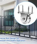 2 Pack 4 Inch V Groove Gate Wheel Kit For Inverted V Track Sliders Heavy Duty Solid Steel Wheels with gate