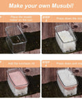 Step-by-step guide to using Three Piece Clear Musubi Maker Kit With Luncheon Meat Slicer Non Stick Onigiri Press Mold BPA Free Sushi Mold.