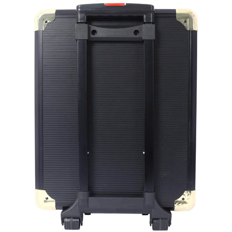 Back view of 969 Piece Home Repair Tool Set With Rolling Toolbox Storage Case for DIY enthusiasts and homeowners, black case.