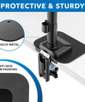 Built Tough Steel Monitor Mount Reinforcement Plate with anti-skid foam padding for secure desk support.