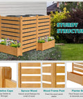 Freestanding Outdoor Privacy Screen Panel With Planter Box For AC Units And Trash Cans, 36 Inch Wide And 45 Inch High, No Dig Kit