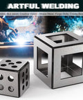 Welding Practice Kit With 14 Gauge Mild Steel Plates And 12 Laser Cut Coupons For Clean Edges And Flat Surfaces, metal cubes display