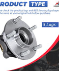 Front Wheel Hub Bearing Assembly With Encoder ABS For 2007-2012 Nissan Altima 2.5L FWD 5 Lug, OE Replacement 513294 HA590250