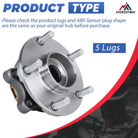 Front Wheel Hub Bearing Assembly With Encoder ABS For 2007-2012 Nissan Altima 2.5L FWD 5 Lug, OE Replacement 513294 HA590250