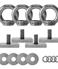 Heavy Duty Stainless Steel Shoulder Eye Bolts 4 Pack With M8 Threads, Includes Slot Nuts, Washers, And Spring Washers For Rope Attachment