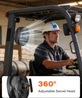 Rechargeable Magnetic Golf Cart Fan with Four Speed Modes mounted inside a vehicle, showcasing 360° adjustable swivel head