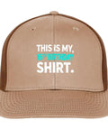 Front view of Its My Sixteenth Birthday Cool Hat For Men Fashion Tennis Trucker Cap with 'This is my 16th birthday shirt' text, adjustable buckle.