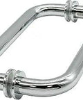 Polished Chrome 8 Inch Tubular Back To Back Pull Handle For Glass Doors BM Series Heavy Three Quarter Inch Diameter Center To Center 8 Inches Durable Metal Construction
