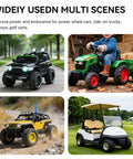 Collage of ride-on toy cars and golf cart compatible with 18V To 12V Buck Converter For M18 Battery, 240W DC Regulator