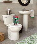 Bathroom scene showcasing PerforMAX 2 Inch Everything Toilet Repair Kit With Full Replacement Parts on toilet lid for easy install.