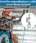 Installation of Six Pack 1 Inch C Clamps With I Beam Design U Clamps Stainless Steel M8 Screw Ring on metal beam by worker