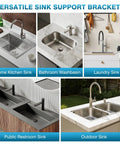 Under Sink Support Brackets 24 to 59 Inch Adjustable Undermount Sink Bars, Beefy Heavy Duty Stainless Steel for Diverse Sinks
