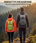 Two hikers wearing 2L Hydration Pack With Zipper Phone Pocket On Shoulder Strap, Lightweight Daypack For Cycling, Running, Rave And Music Gear