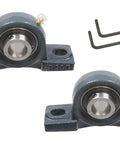 Two Pack Seven Eighths Inch Pillow Block Bearing Heavy Duty With Housing UCP205 14 Solid Base Cast Iron Housing Chrome Steel GCr15