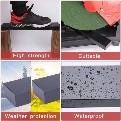 Four images showcasing features: high strength, cuttable, weather protection, waterproof for Two Pack 90 Degree Corner Connector.