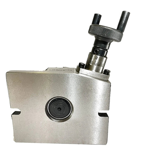 Side view of the Three Inch Rotary Table With Four Slots Horizontal And Vertical M6 Clamp Kit For Milling And Engineering Tools metal part.