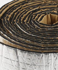 Close-up of Pipe Wrap Insulation Foam Tape 5mm Thick Self Adhesive Waterproof High Density Heavy Duty Duct Tape with aluminum backing.