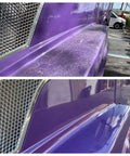 50 Touchless One Step Car Wash Detergent Concentrate 32 Oz With Heavy Degreasing Power And Traffic Film Remover Biodegradable Auto Foam Cleaner For Cars Trucks And Tractors No Brushing Required, before and after purple truck cleaning