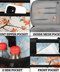 Insulated Picnic Backpack Lunch Box for Women and Men Spacious Tote Cooler with front zipper, inside mesh, and side pockets