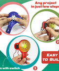Step-by-step assembly of fan project from 100 Plus STEM Projects Kit For Kids Ages 8 To 13 Hands On Robotics And Engineering Fun Toys Motor Machines Build 100 Plus Machines Like Vacuum Cleaners Hovercraft Tornado Mixer Gift For Smart Kids.