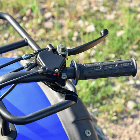 ATV Thumb Throttle And Brake Cable Kit With Full Metal Speed Governor, Front Drum Brakes Compatible, Quick Install For 50cc To 250cc Quad, Go Kart, And 7/8 Inch (22mm) Handlebars