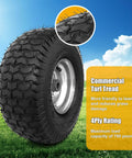 Heavy Duty Replacement 15x6.00-6 Lawn Mower Tires 2 Pack With Rubber Wheel And Bearing Bore 3/4 Inch, 700 lb load capacity