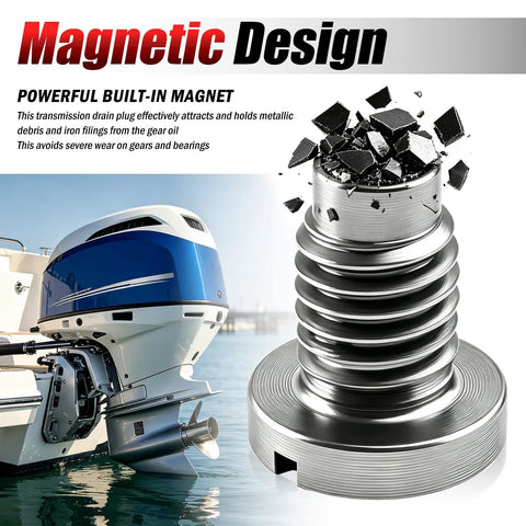 Heavy Duty M8x1.25 Lower Unit Drain Plug Seal Compatible With Yamaha OEM 688-45341 Stainless Steel Prevents Rust And Leaks For Superior Engine Maintenance Reliability, magnetic drain plug with boat engine